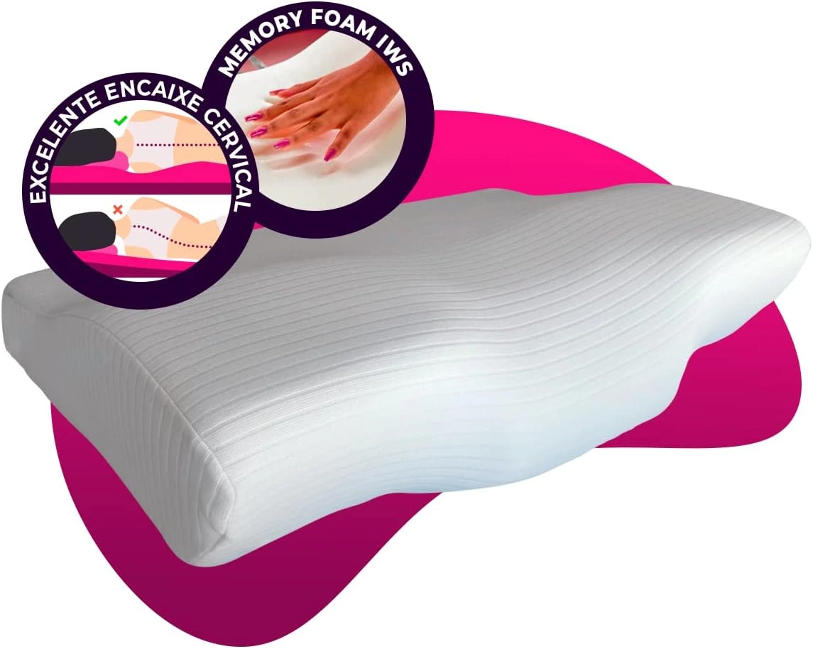 Travesseiro Cervical IWS Original – Memory Foam ergonômico para suporte do pescoço