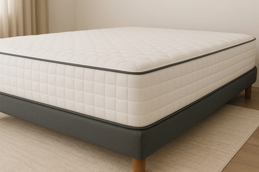 Qual o Melhor Colchão de Casal em 2025? Guia Completo e Atualizado Colchão de casal moderno em quarto minimalista, representando conforto e qualidade para quem busca os melhores colchões de casal.