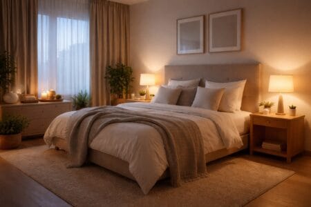 Como dormir melhor? Descubra como criar o ambiente ideal para dormir com quarto organizado, iluminação suave e conforto térmico