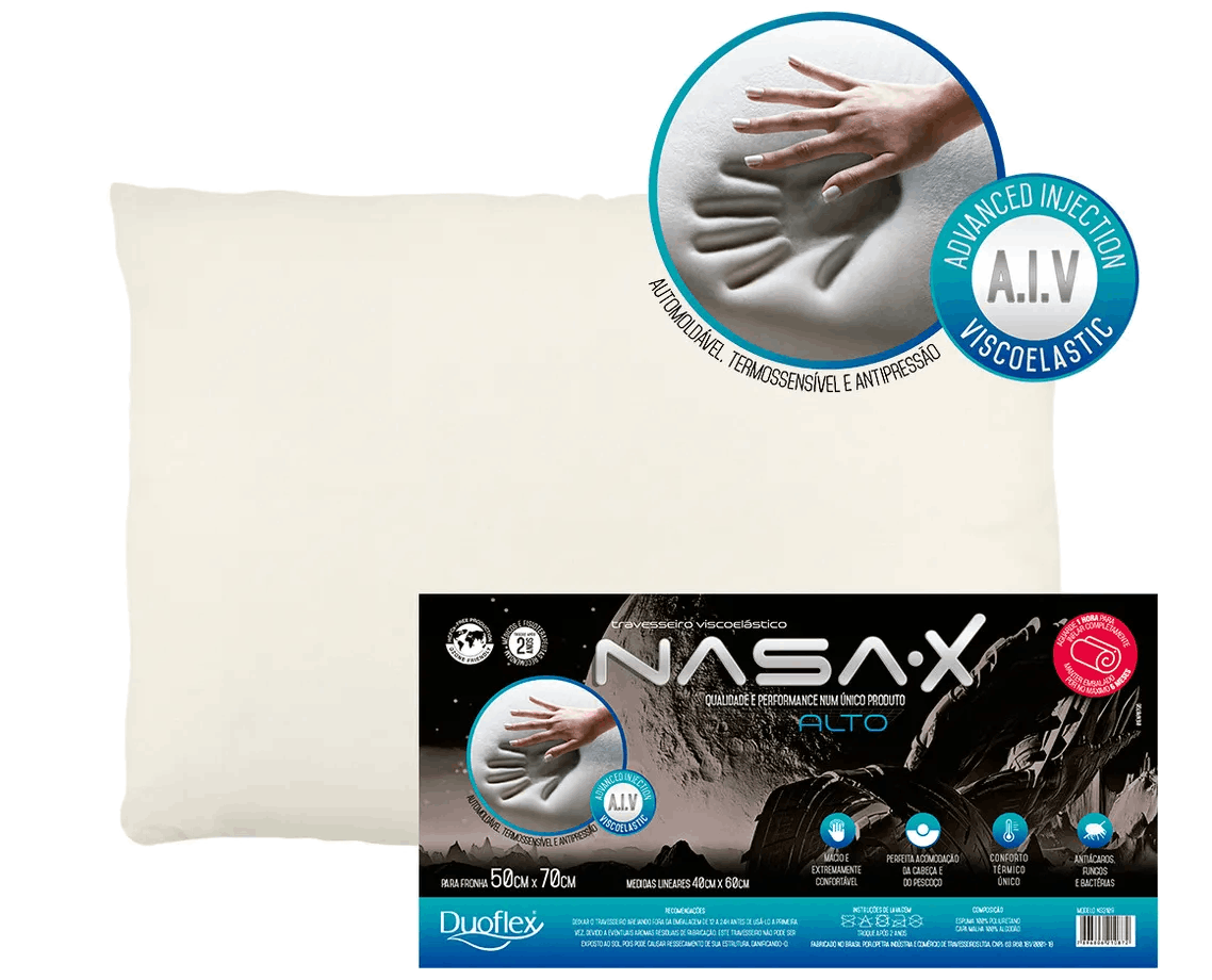Travesseiro Duoflex NASA Alto Viscoelástico