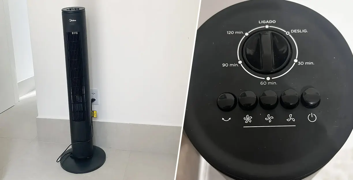 Midea Ventilador de Torre VTMP em uso