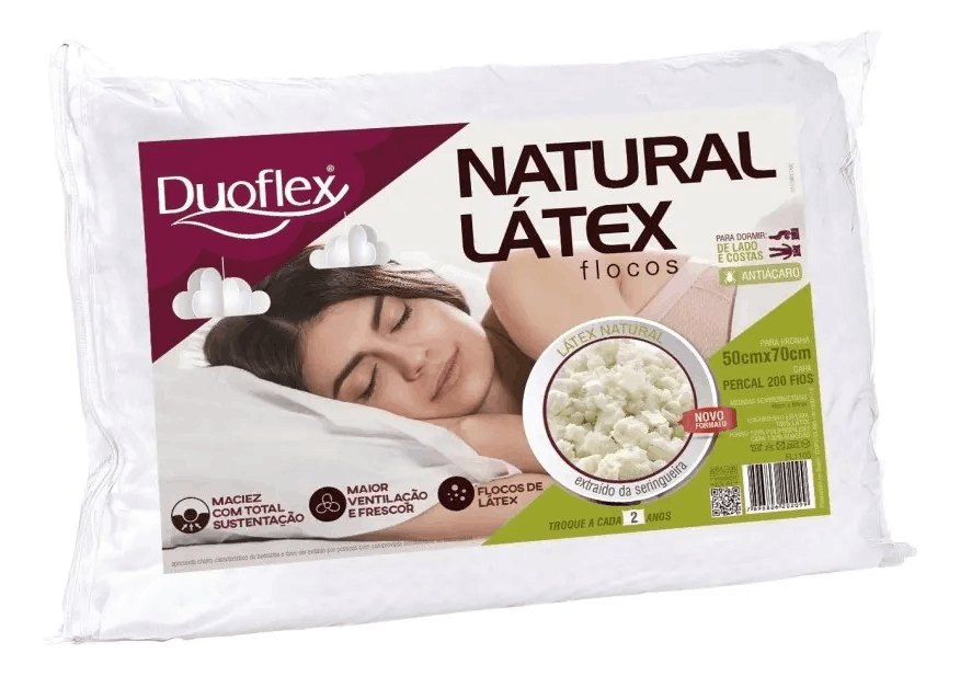Travesseiro Duoflex Látex Natural em Flocos