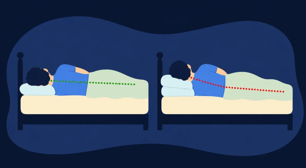 dormir de lado forma certa e forma errada