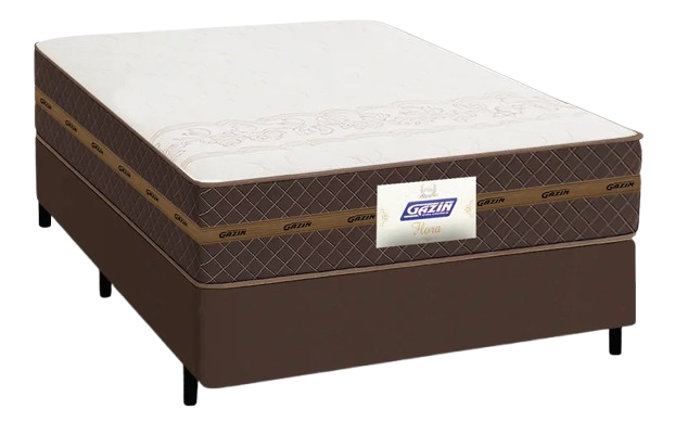 Cama Gazin Box Casal Colchão Molas Flora